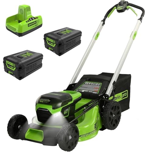 Greenworks 60V 21in Self-Propelled Lawn Mower (2) 4.0 Ah Battery Kit