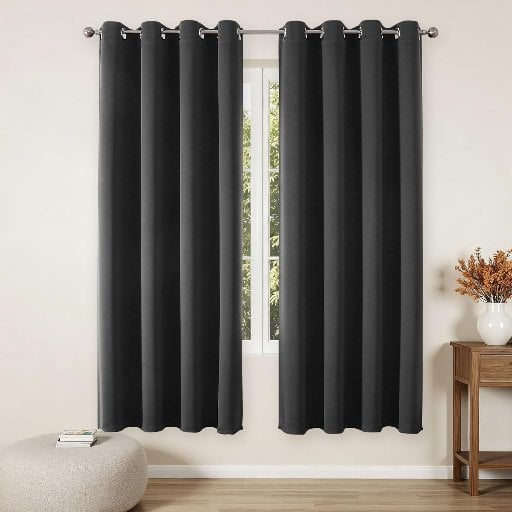 Joydeco Insulated Thermal Blackout Curtains 2-Panel (52" x 72", Dark Grey)