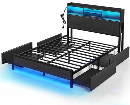 Rolanstar Full Bed Frame, Black Deal