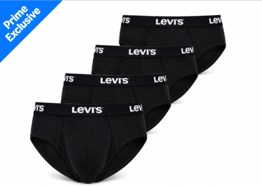 Levi's Men’s Solid Basic Briefs Underwear - 4 Pack Deal