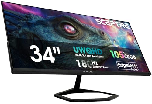 Sceptre 34" Ultrawide 21:9 Quad HD 180Hz Gaming LED Monitor