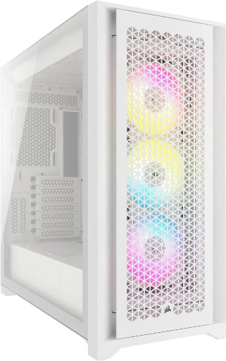 CORSAIR iCUE 5000D RGB AIRFLOW Mid-Tower Case White - 3x AF120 RGB ELITE - iCUE Lighting Node PRO Controller