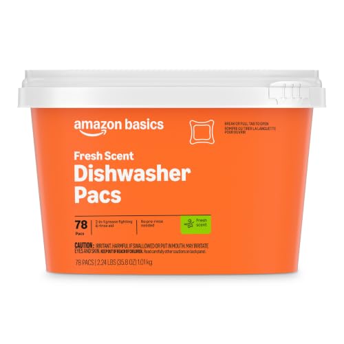 Amazon Basics Dishwasher Detergent Pacs, Fresh Scent, 78 Count Deal