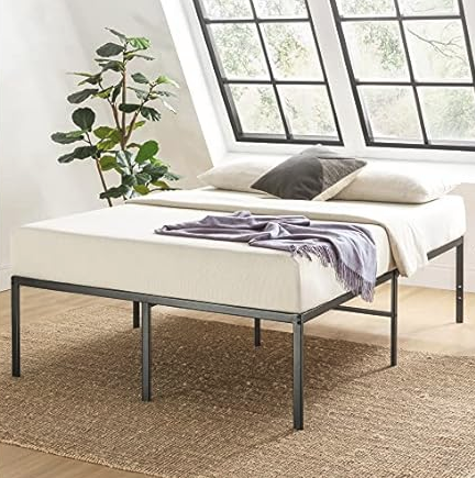 Best Price Mattress 18" Metal Bed Frame (Queen, Black)