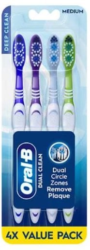 Oral B Dual Clean Manual Toothbrushes 4-Pack Deal