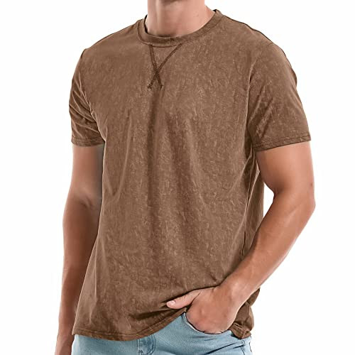 KLIEGOU Men's T-Shirts Elasticity Cotton