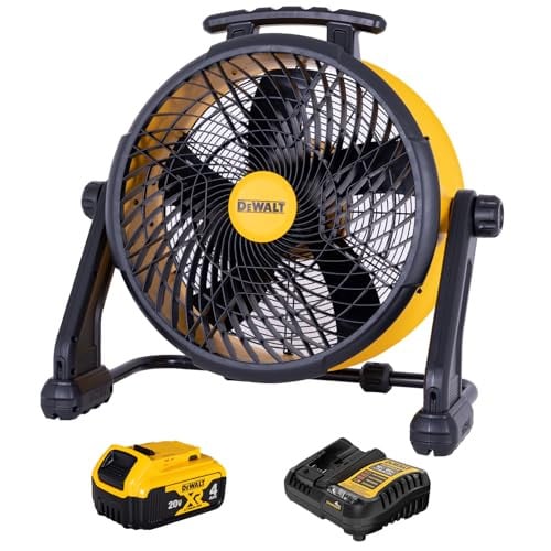 DEWALT Hybrid 20v/110v 18-Inch Barrel Fan with 4.0 Ah Battery & Charger