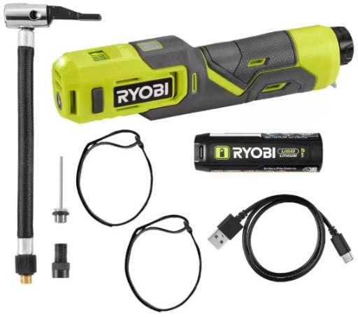 Ryobi USB Lithium Cordless Bike and Ball Pump Inflator Kit with 2.0 Ah USB Lithium Battery Deal
