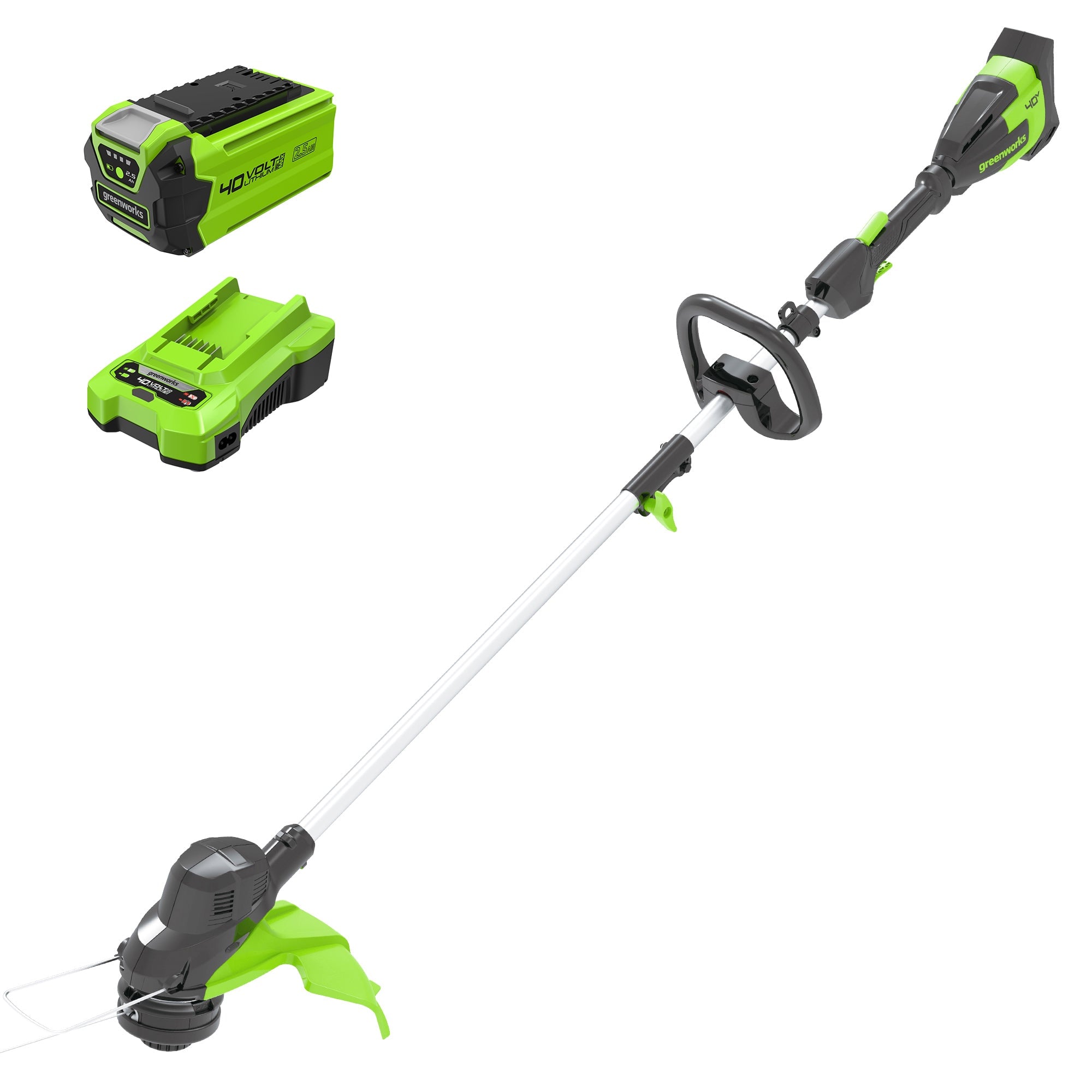 Greenworks 40V 15" Cordless Battery String Trimmer with 2.5 Ah Battery and Charger