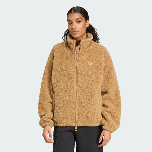 adidas Women's Essentials Teddy Jacket (Cardboard - Sizes S, M & XL ONLY)