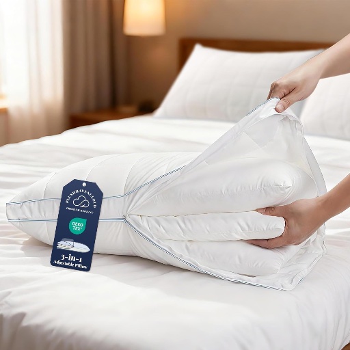 PlushHavenCloud 3-in-1 Adjustable Pillows Queen Size