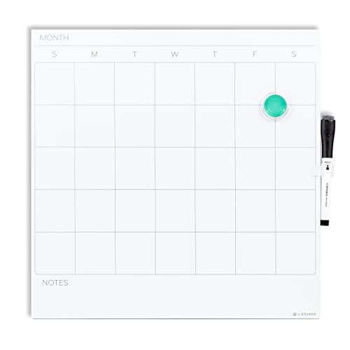 U Brands 14" x 14" Frameless Magnetic Dry Erase Monthly Calendar Board Deal