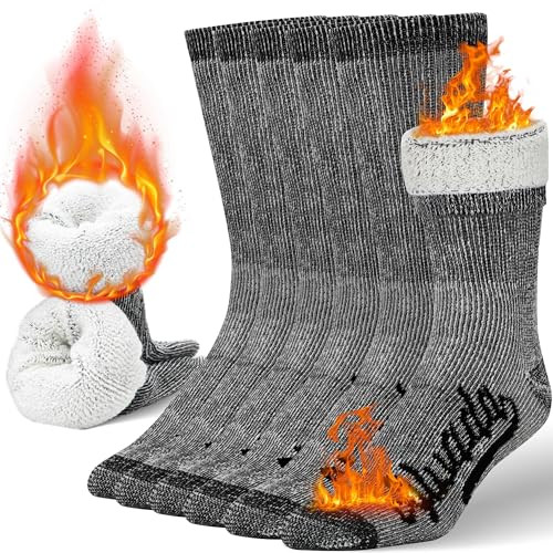 AIvada Merino Wool Hiking Thermal Socks, 3 Pairs