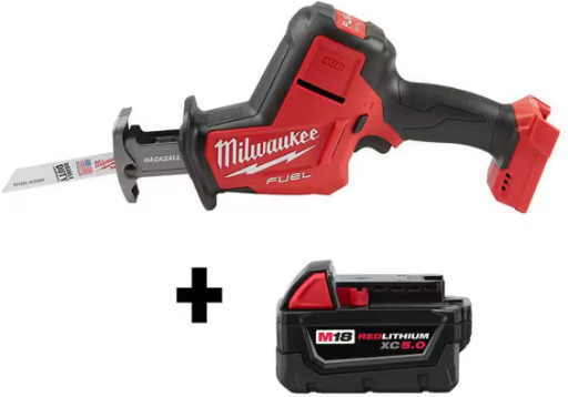 Milwaukee M18 FUEL 18V HACKZALL Reciprocating Saw W/ M18 5.0 Ah Battery Deal