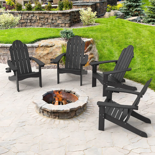 Reyer Outdoor Adirondack Chairs (Black) Deal