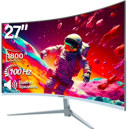 Gawfolk 27 inch Curved Gaming Monitor 100Hz FHD 1080P