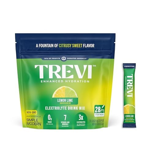 TREVI Electrolytes Drink Mix Hydration Powder Packets 28-Count (Lemon Lime)