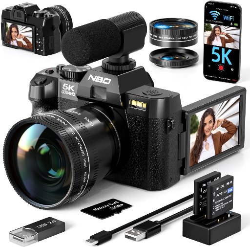 NBD 5K Digital Camera 48MP with 32GB TF Card