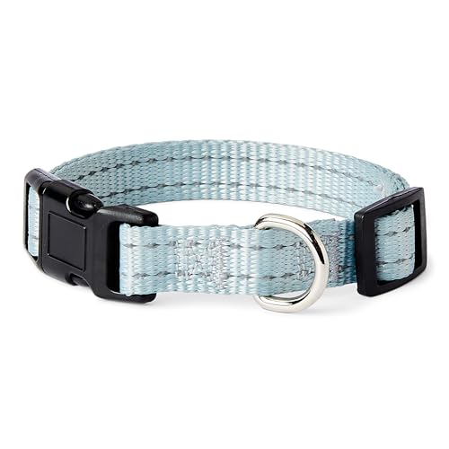Reflective Polyester Dog Collar with Quick-Release Buckle, Size S for Medium Dogs