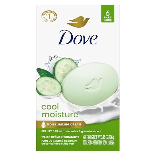 Dove Beauty Bar Soap Cool Moisture Cucumber & Green Tea Scent 6 Bars 3.75oz Deal