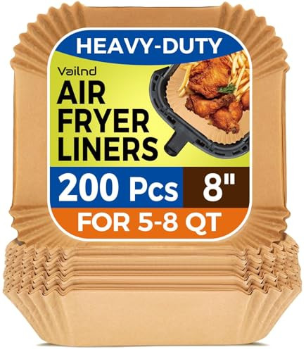Vailnd 200-Count 8" Square Air Fryer Paper Liners