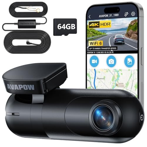 AVAPOW 4K Front Dash Cam w/ WiFi 6, 64GB SD Card, Hardwire Kit & 24/7 Parking Mode Deal