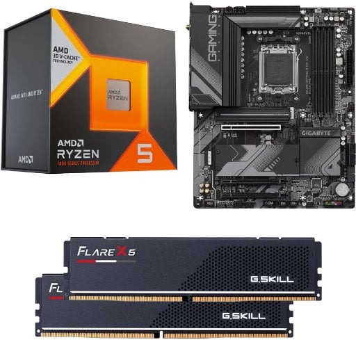 AMD Ryzen 5 7600X3D, Gigabyte B650 Gaming X AX V2 AM5, G.Skill Flare X5 Series Computer Build Bundle Deal