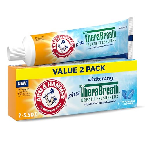 2-Pack 5.5-Oz Arm & Hammer Toothpaste Plus TheraBreath Breath Fresheners (ICY Mint)