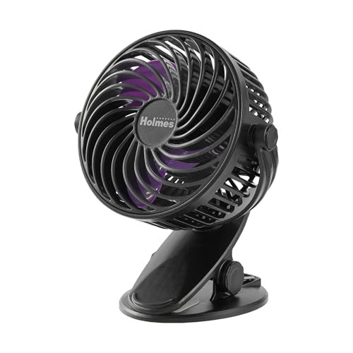 4" Holmes On-The-Go Personal Fan w/ Clip, Rechargeable Battery & USB-C Charging
