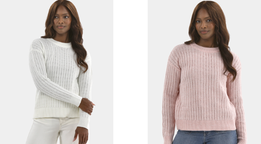 Time and Tru Women's Textured Stitch Sweater