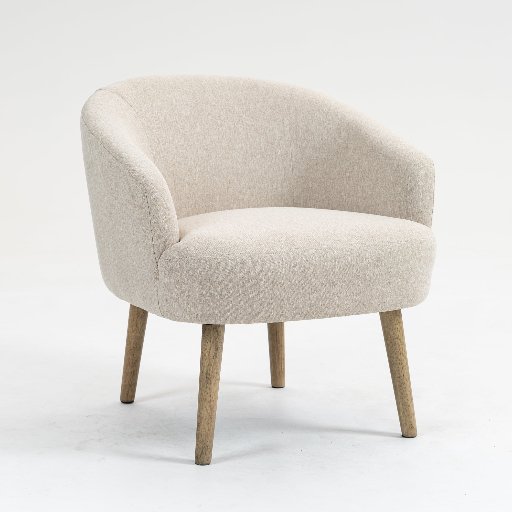 Mainstays Curved Textured Accent Chair (Beige)