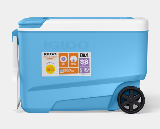 Sun Squad Wheelie 53 Cans/38qt Rolling Cooler Deal