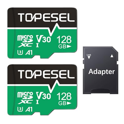 TOPESEL 128GB Micro SD Card 2 Pack with Adapter UHS-I U3 A1 4K UHD V30 Deal