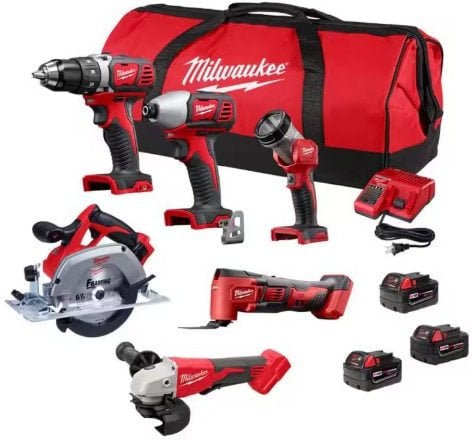 Milwaukee M18 18-Volt Lithium-Ion Cordless Combo Kit (6-Tool) w/ 3-Batteries