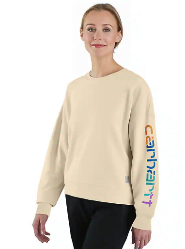 Carhartt Women's Tencel Fiber Graphic Pullover, Oat Milk COlor
