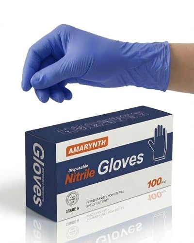 4 Mil Disposable Nitrile Gloves Strong Grip for Cleaning Deal