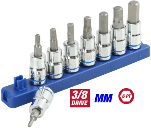 Hyper Tough 9-Piece 3/8-inch Drive Metric Hex Socket Bit Set Deal