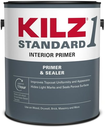 KILZ 1 STANDARD Interior Water-Based Wall Primer, 1 Gallon