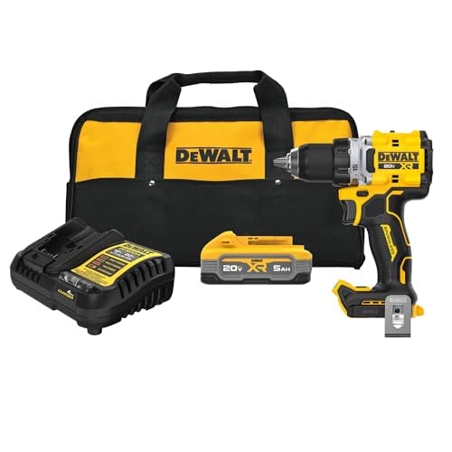 DEWALT Drill Set 20V MAX XR, 1/2 in. Brushless Cordless Drill Driver Kit With 5AH POWERSTACK Battery Deal