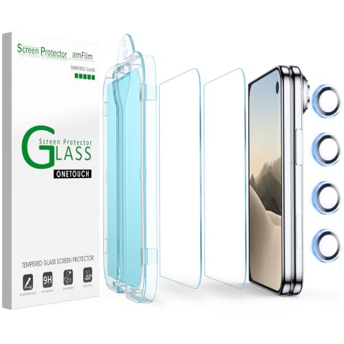 AmFilm OneTouch iPhone 13-18 Tempered Glass Screen Protectors 2-Pack