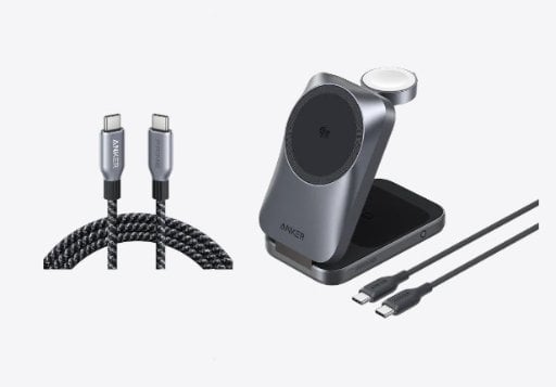 Anker Prime MagSage Qi2.2 25W 3-in-1 Wireless Charging Station + 240W USB-C to USB-C Cable