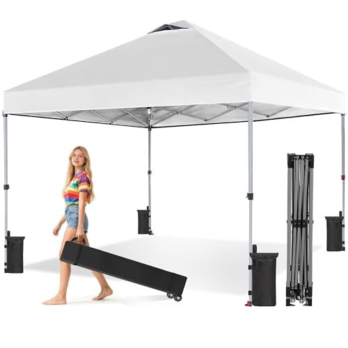 OLIXIS 10' x 10' Pop Up Adjustable Height Canopy Tent w/ Carry Bag Deal