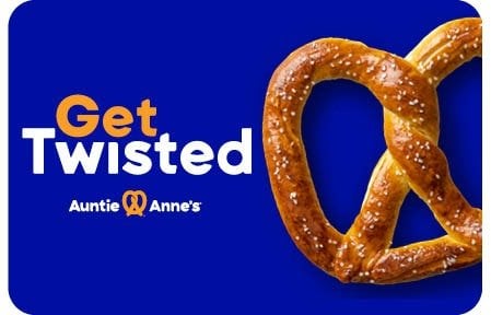 Auntie Anne's Free Pretzel Reward with $15 Gift Card Purchase