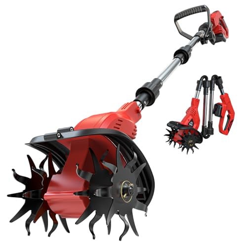 Ecarke Electric Brushless Garden Rototiller 450RPM 9" Tilling Width Deal