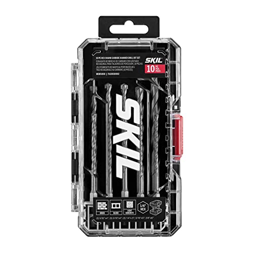 SKIL 10 Pc Hex Shank Carbide Hammer Drill Bit Set