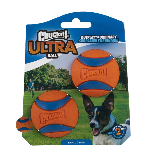 Chuckit! Ultra Ball Rubber Fetch Dog Toy Small 2-Pack