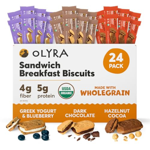 Olyra Organic Breakfast Biscuits, 24-Pack Variety
