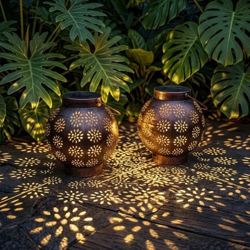 2-Pack Edenseelake Dual-Lighting Mode Solar Hanging Lanterns Deal