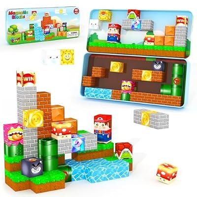 36PCS Mini Magnetic Tiles Dinosaur Kids Toys with Case Deal