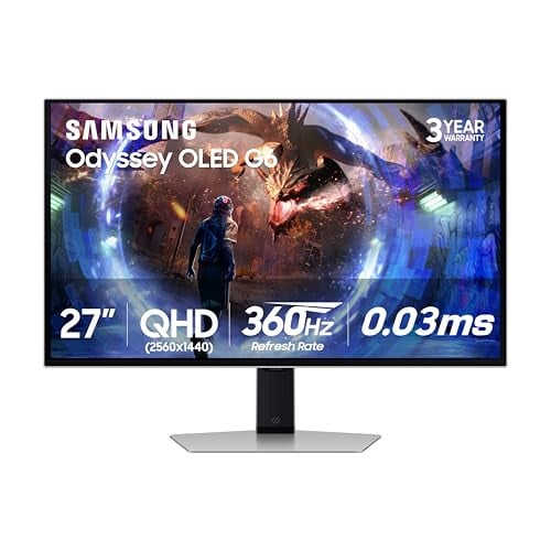 Samsung 27" Odyssey OLED G6 (G60SD) Series Gaming Monitor with QHD & QD-OLED, 360Hz Deal